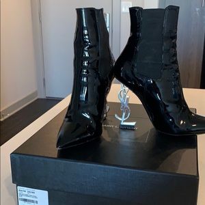 YSL logo heel bootie